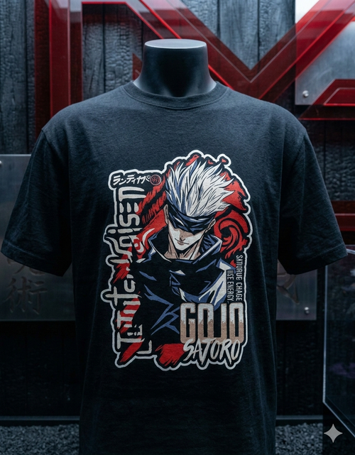 Gojo Satoru 'Cursed Vortex' Kanji Graphic T-Shirt
